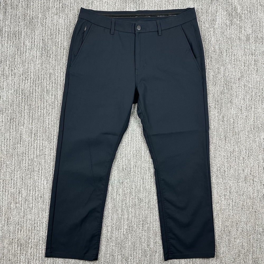 DU/ER NuStretch Relaxed 5-Pocket Pants Mens 34x32 Fits (35x27) Black Tech Golf